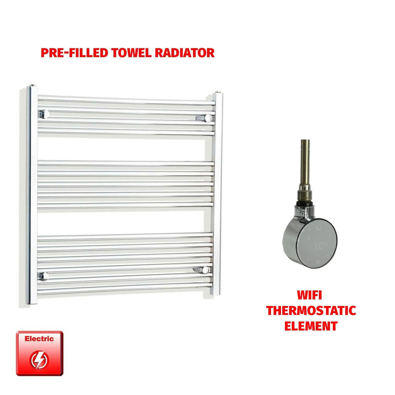 ER-Wifi Thermostatic 900 x 800 Flat Chrome Pre-Filled Electric Heated Towel Rail