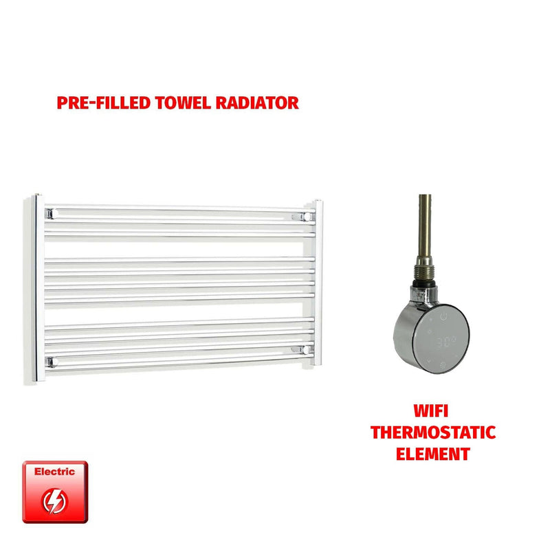 ER-Wifi Thermostatic 950 x 600 Flat Chrome Pre-Filled Electric Heated Towel Rail