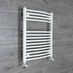 750 x 800 Heated Towel Rail Curved White Central Heating