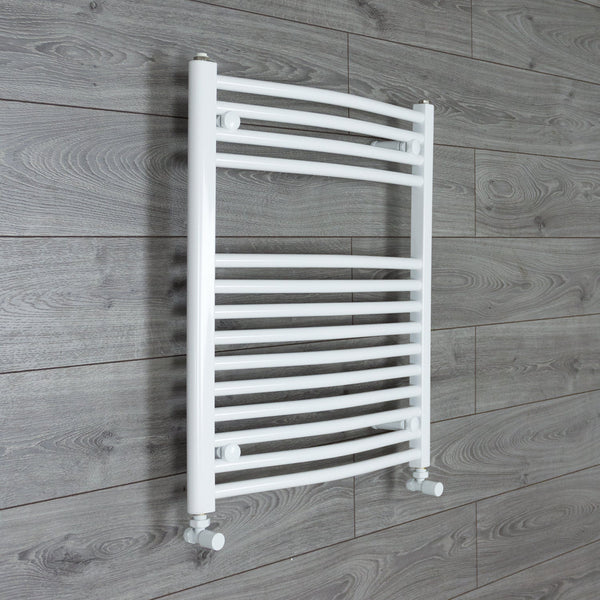 750 x 800 Heated Towel Rail Curved White Central Heating