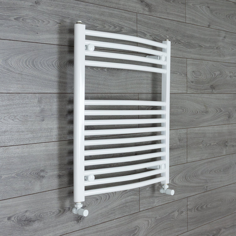 750 x 800 Heated Towel Rail Curved White Central Heating