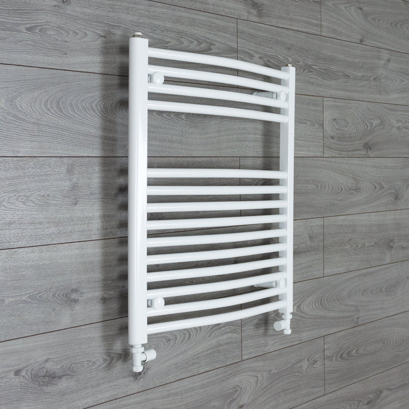 750 x 800 Heated Towel Rail Curved White Central Heating