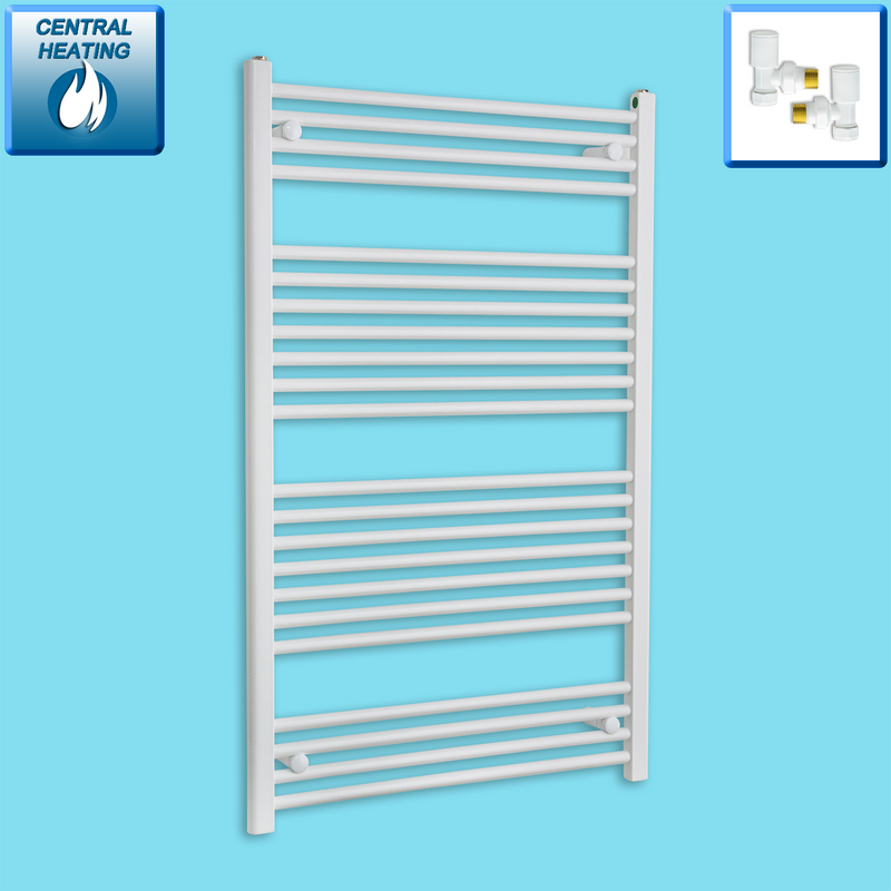 750 x 1200 Heated Towel Rail Straight White Central Heating