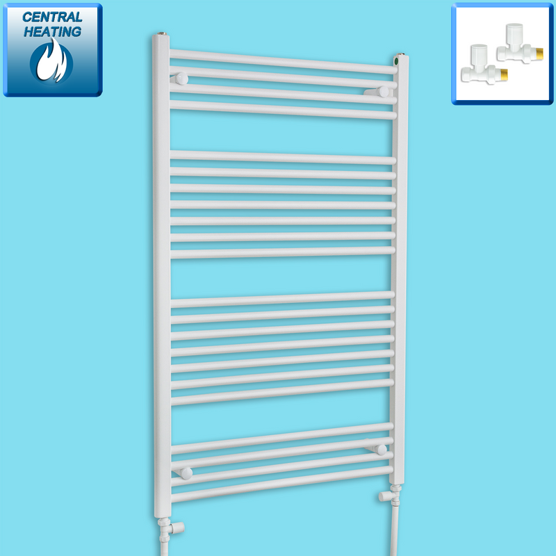 750 x 1200 Heated Towel Rail Straight White Central Heating