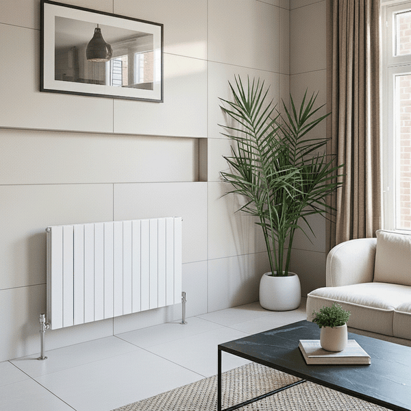 Flatty White 600mm Horizontal Column Radiator – Single & Double Panel