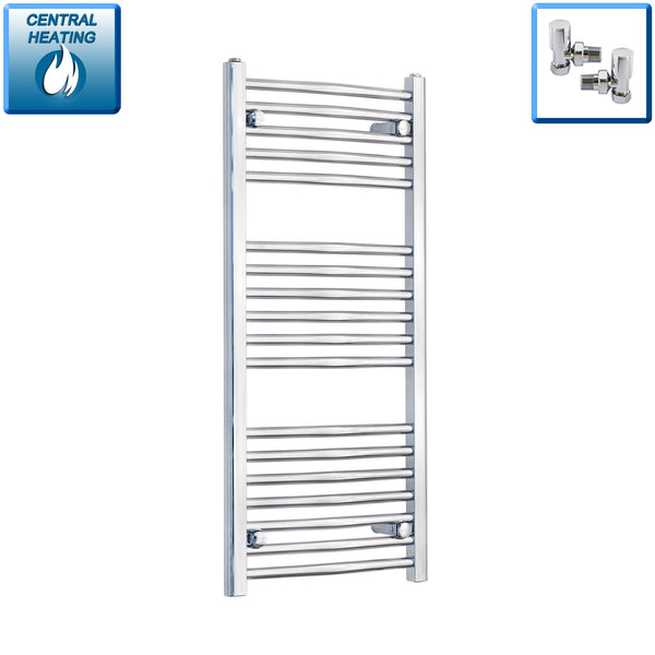 Sale 500 x 1000 Heated Flat or Curved Towel Radiator Chrome