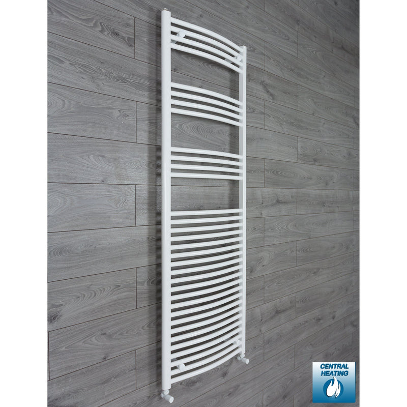 600 x 1760 Heated Towel Rail Curved White Central Heating