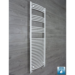 600 x 1760 Heated Towel Rail Curved White Central Heating