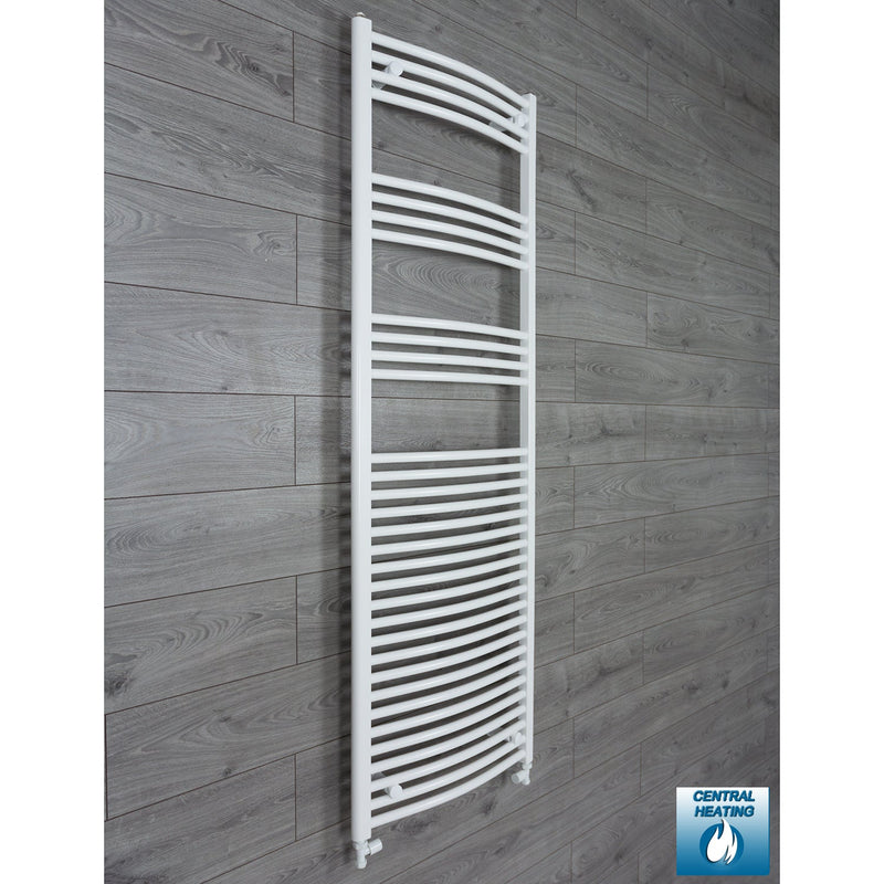 600 x 1760 Heated Towel Rail Curved White Central Heating