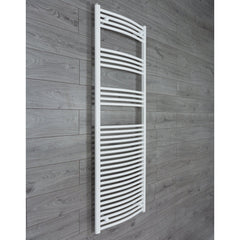 600 x 1760 Heated Towel Rail Curved White Central Heating