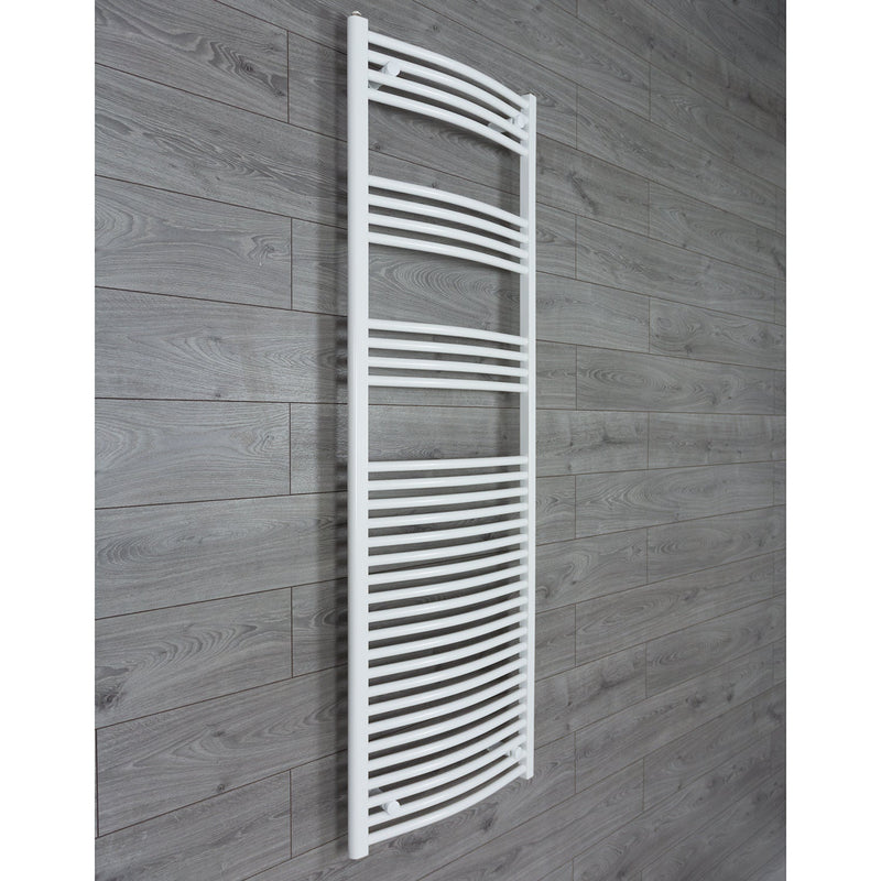 600 x 1760 Heated Towel Rail Curved White Central Heating