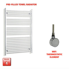 1200 x 800mm Chrome Electric Heated Towel Rail – Pre-Filled Straight Radiator