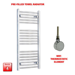 Clearance 1000 x 500 Chrome Electric Heated Towel Rail Pre-Filled