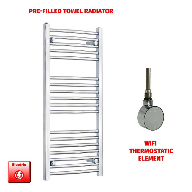 Clearance 1000 x 500 Chrome Electric Heated Towel Rail Pre-Filled