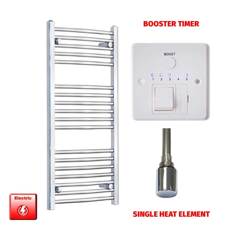 Clearance 1000 x 500 Chrome Electric Heated Towel Rail Pre-Filled