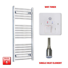 Clearance 1000 x 500 Chrome Electric Heated Towel Rail Pre-Filled