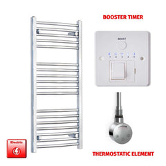 Clearance 1000 x 500 Chrome Electric Heated Towel Rail Pre-Filled