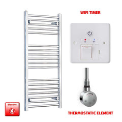 Clearance 1000 x 500 Chrome Electric Heated Towel Rail Pre-Filled