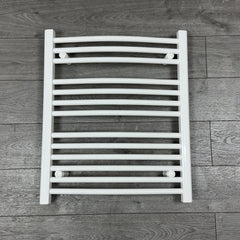 600 x 700 Heated Towel Rail Curved White Central Heating