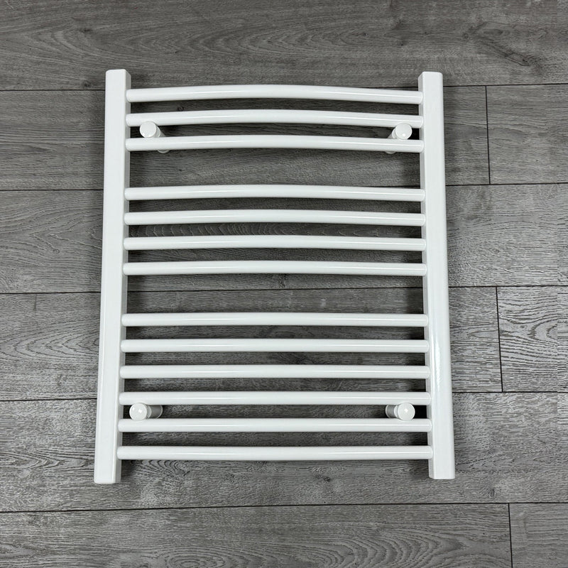 600 x 700 Heated Towel Rail Curved White Central Heating