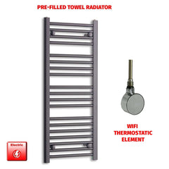 ER-Wifi Thermostatic Flat Black Pre-Filled Electric Heated Towel Rail 1000 x 400