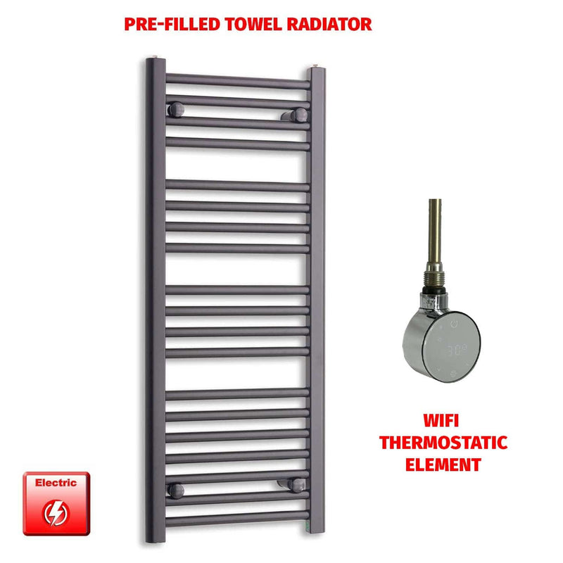 ER-Wifi Thermostatic Flat Black Pre-Filled Electric Heated Towel Rail 1000 x 400