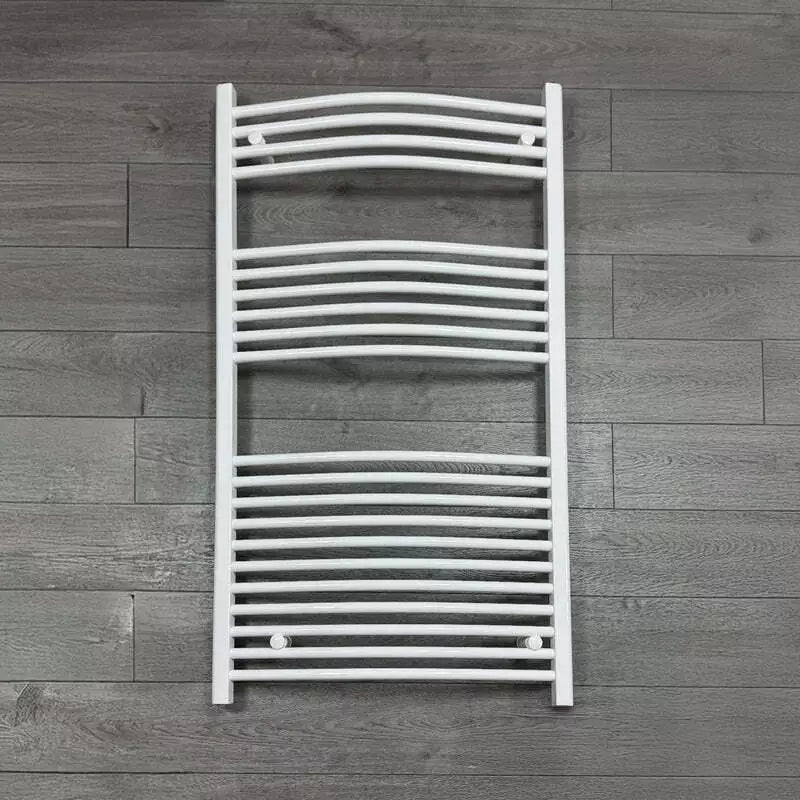750 x 1300 Heated Towel Rail Curved White Central Heating