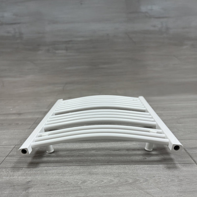 600 x 700 Heated Towel Rail Curved White Central Heating