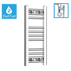 200 x 600 Chrome Dual Fuel Flat Heated Towel Rail