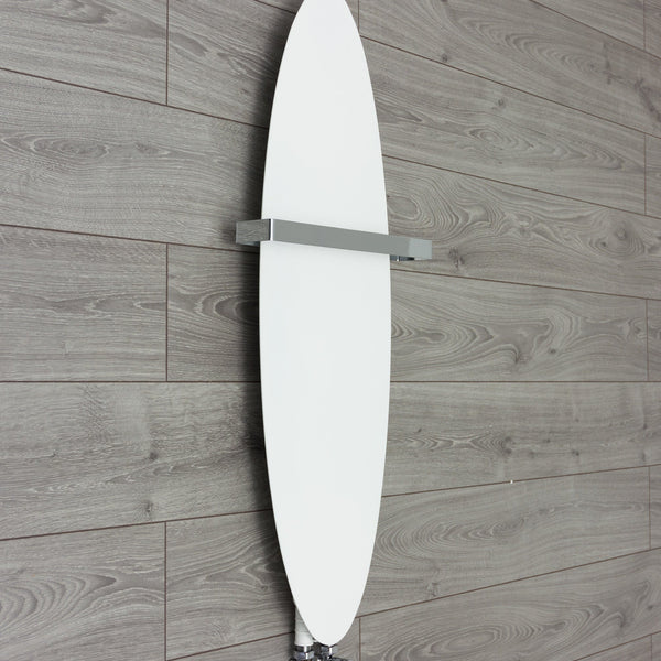 WHITE 300 x 1000 White Designer Heated Towel Rail Surf Style HTR