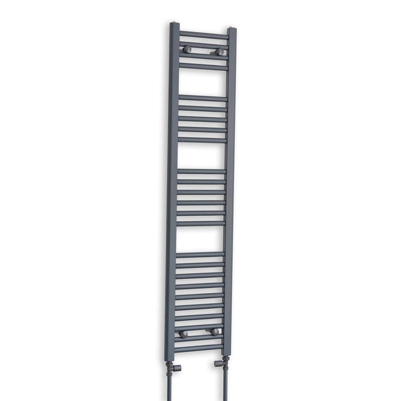 300mm Wide 1400mm High Flat Anthracite Heated Towel Rail