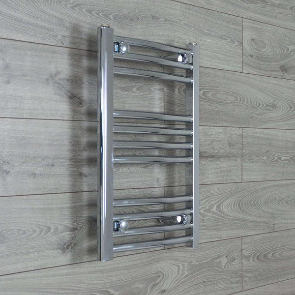 Towel Rail Only 400mm Wide 600mm High Curved Chrome Heated Towel Rail