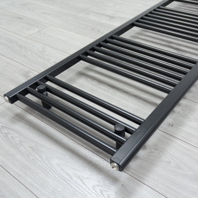 450mm Wide 600mm High Heated Towel Rail Flat Black