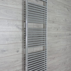 With Angled Valve 500mm Wide 1744mm High 25mm Tubes Straight Chrome Towel Rail