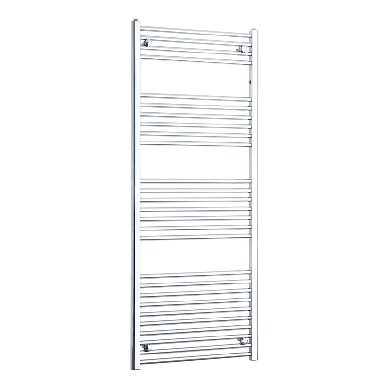 Without Valves 550 mm Wide 1600mm High Flat Chrome Heated Towel Radiator