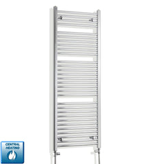 With Straight Valve 550 x 1500 Straight Chrome Heated Towel Rail Radiator HTR