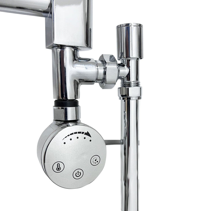 550 x 800 Chrome Dual Fuel Flat Heated Towel Rail