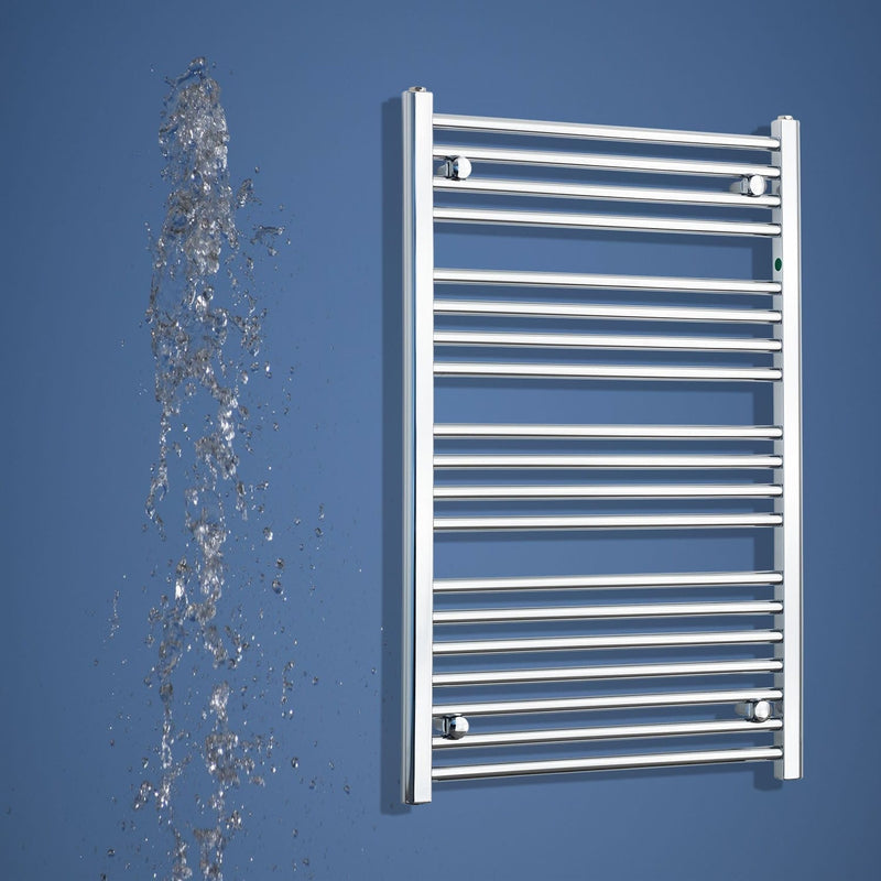 550mm Wide 1000mm High Flat Chrome Heated Towel Radiator