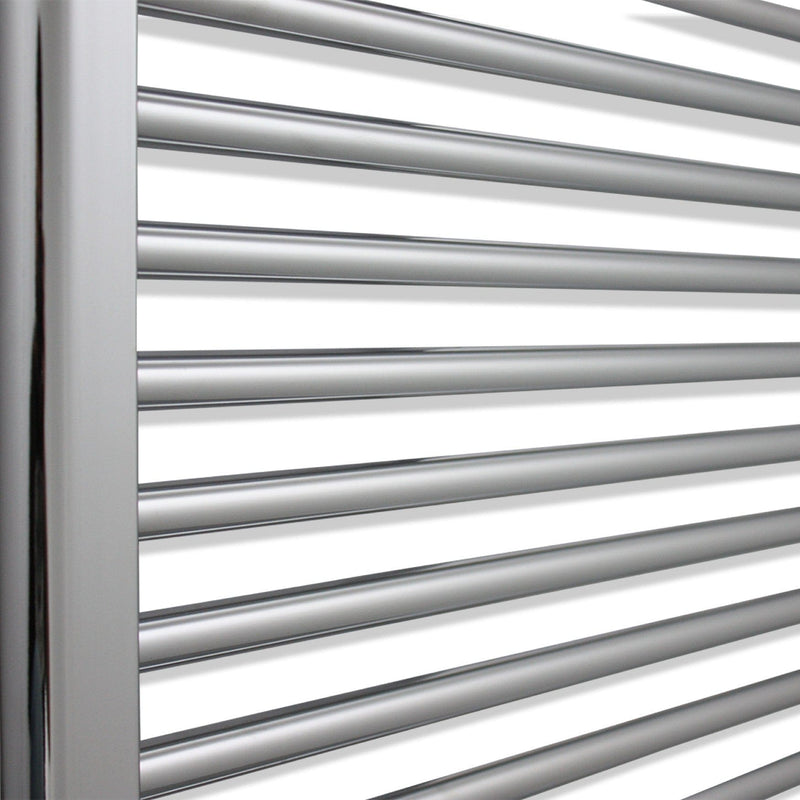 550mm Wide 1200mm High Flat Chrome Heated Towel Rail Radiator HTR