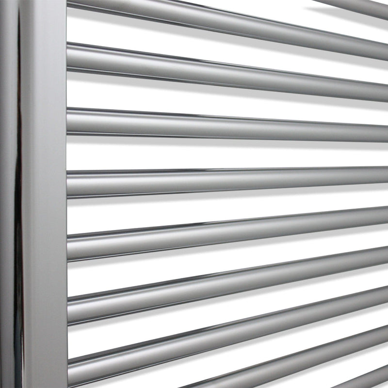 600 mm Wide x 1400 mm High Flat Chrome Towel Rail Radiator
