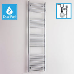 600 x 1800 Chrome Dual Fuel Flat Heated Towel Rail