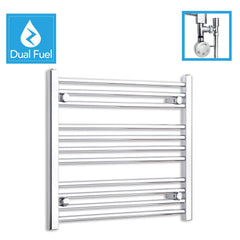 600 x 600 Chrome Dual Fuel Flat Towel Rail