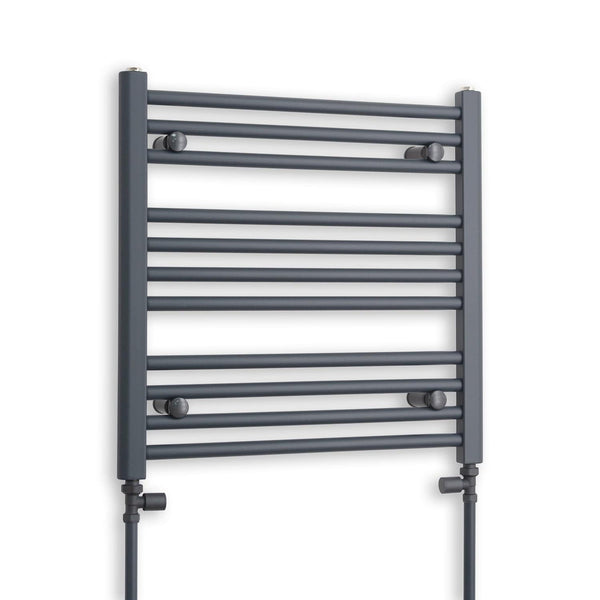600 x 600 Flat Anthracite Sand Grey Heated Towel Rail