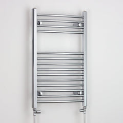 600mm Wide 800mm High Flat Chrome Heated Towel Rail HTR
