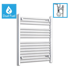 650 x 800  Chrome Dual Fuel Flat Heated Towel Rail