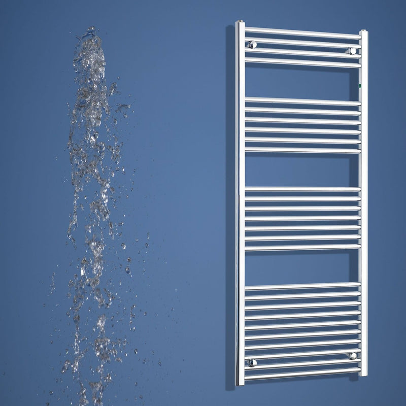 650mm Wide 1600mm High Flat Chrome Heated Towel Rail