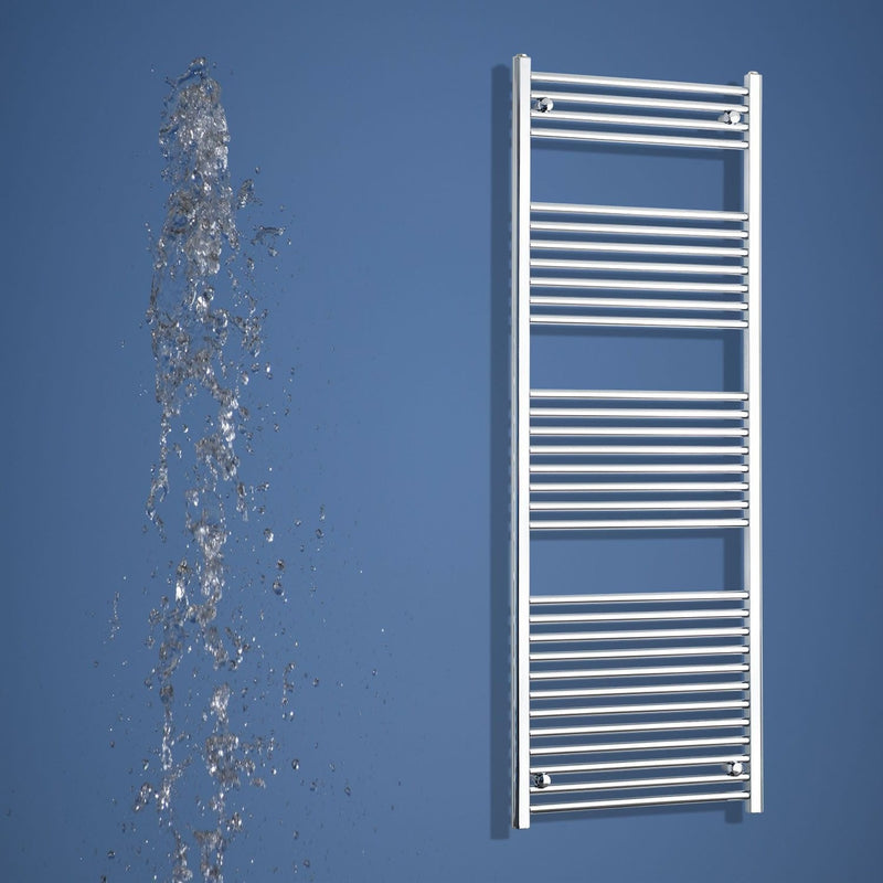 650mm Wide 1800mm High Flat Chrome Heated Towel Radiator