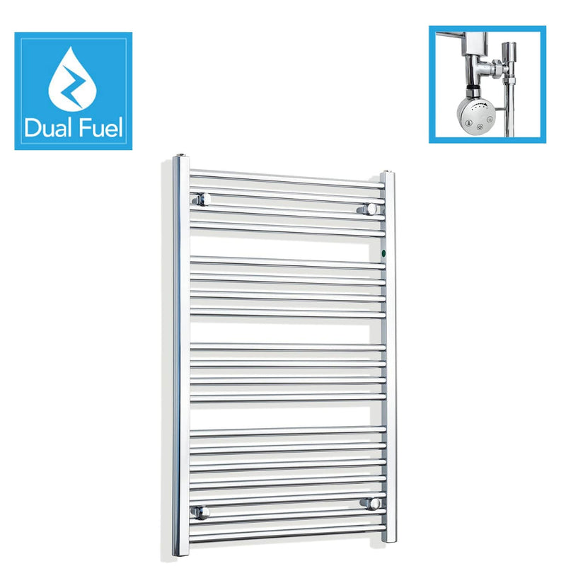 700 x 1000  Chrome Dual Fuel Flat Heated Towel Rail