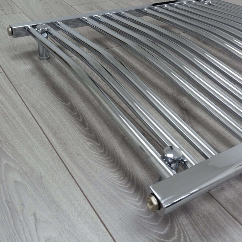700mm Wide 1000mm High Curved Chrome Heated Towel Radiator