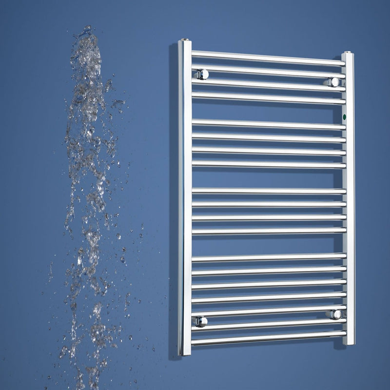 700mm Wide 1000mm High Curved Chrome Heated Towel Radiator